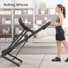 Electric Motorized Treadmill with Audio Speakers; Max. 10 MPH and Incline for Home Gym