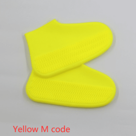 Men and women hiking slip wearable easy to carry silicone rain boots (Option: Yellow M code-M)