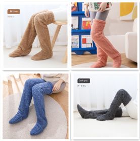 Over Knee High Fuzzy Long Socks Winter Warm Cold Leg Knee Joint Cold-proof Stockings Home Floor Sleeping Socks (Option: Set8-Average Size)