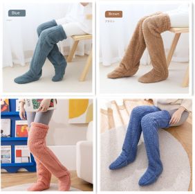 Over Knee High Fuzzy Long Socks Winter Warm Cold Leg Knee Joint Cold-proof Stockings Home Floor Sleeping Socks (Option: Set7-Average Size)