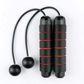 A Pair Of Small Ball Tangle-Free Training Ropeless Skipping Rope For Fitness (Color: black)