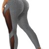 Honeycomb Mesh Contrast Leggings, Sporty Skinny High Waist Lifting Yoga Leggings, Women's Clothing