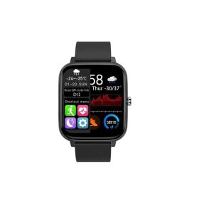 P6 smart watch Bluetooth call sound Heart rate Blood pressure Blood oxygen monitoring Custom wallpaper Multiple sports modes (colour: black)