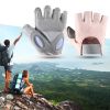 1 Pair Training Gloves Non-slip Fingerless Palm Protector Unisex Sweat-wicking Ridding Gloves for Outdoor Sports